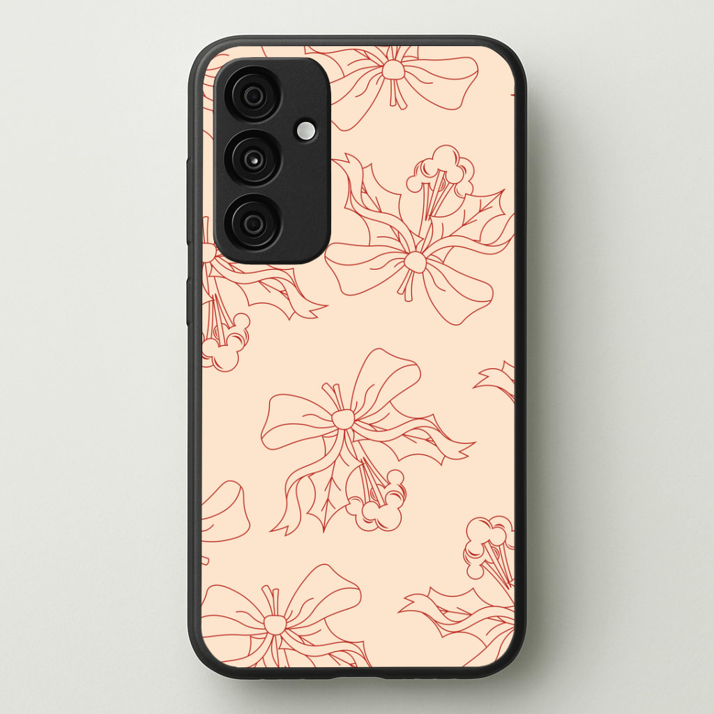 Cartoon Mouse Holly Pattern Phone Case - Galaxy A35 / Standard
