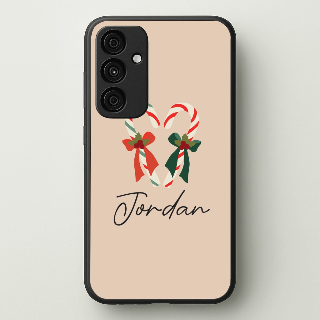 Candycane - Personalised Christmas Phone Case - Galaxy A35 / Standard