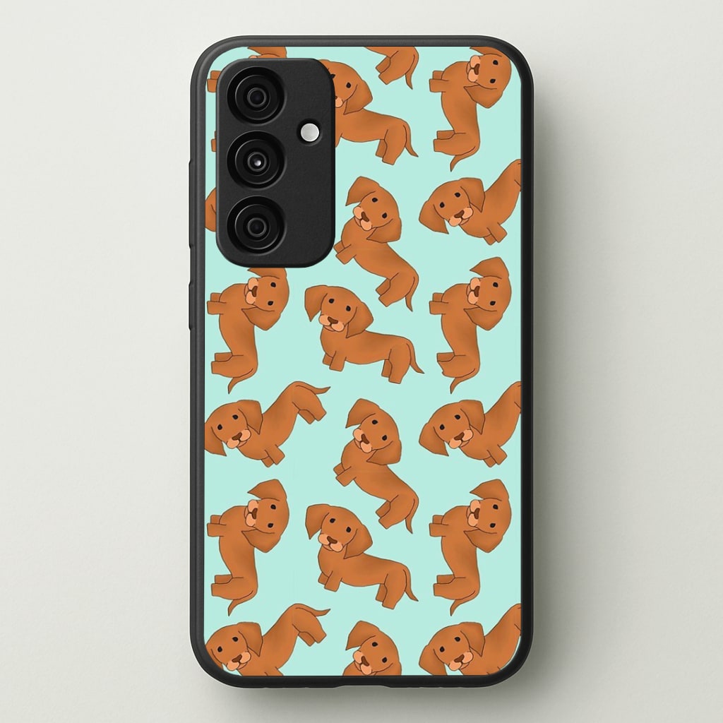 Sausage Dog Pattern Phone Case - Galaxy A35 / Standard