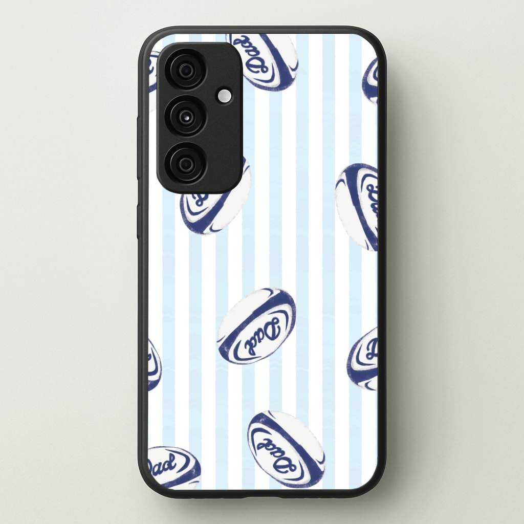 Dad Rugby Ball Pattern Phone Case - Galaxy A35 / Standard
