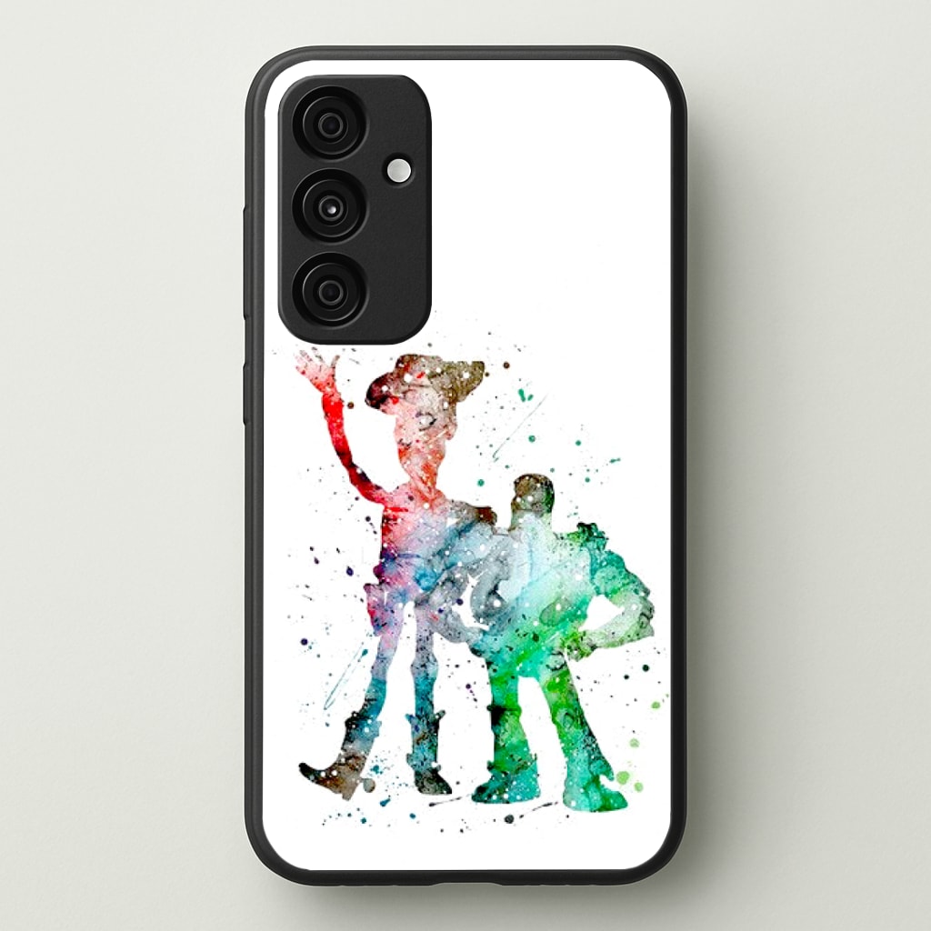 Watercolour Woody & Buzz A Story of Toys Fairytale Phone Case - Galaxy A35 / Standard
