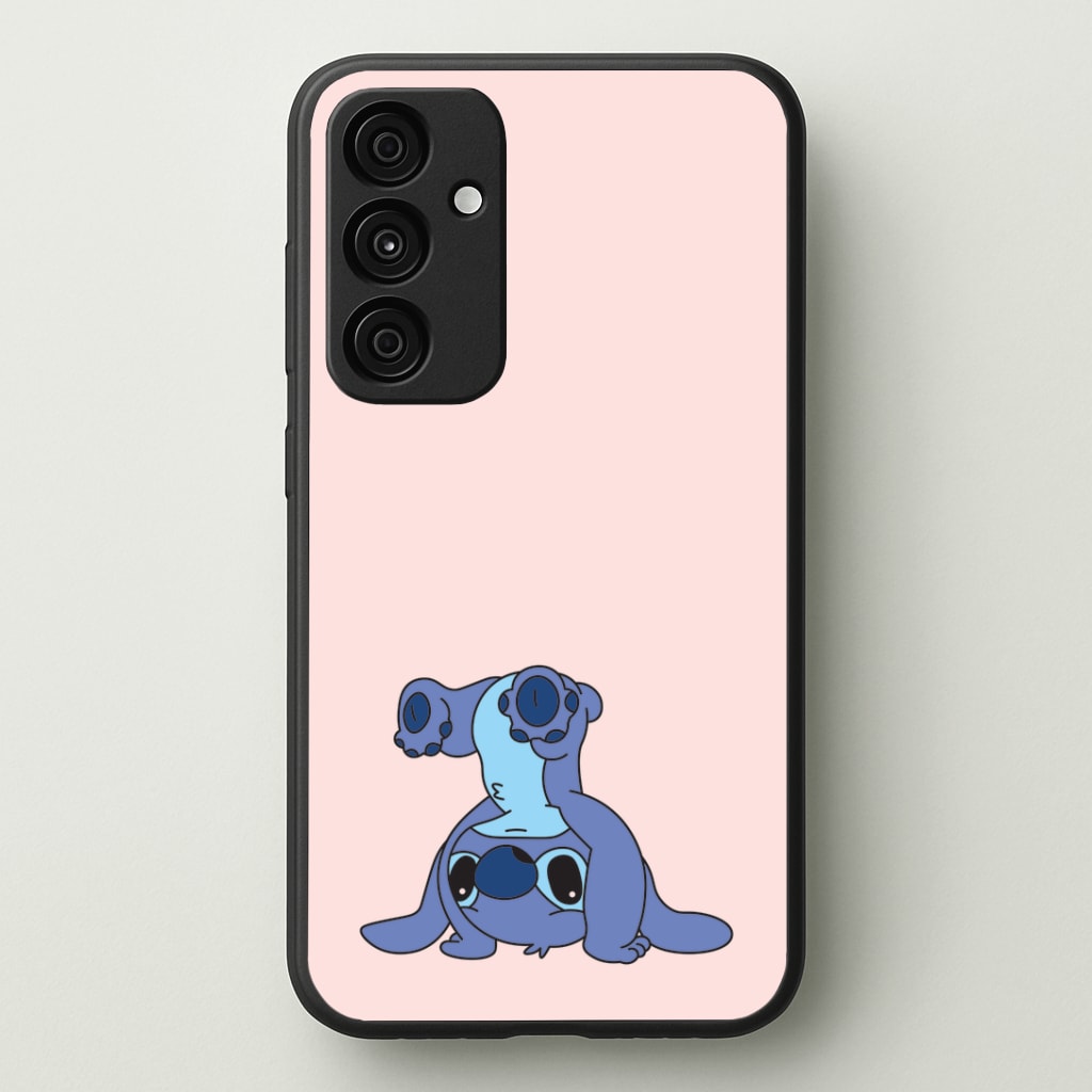 Cute Blue Alien Handstand Phone Case - Galaxy A35 / Standard