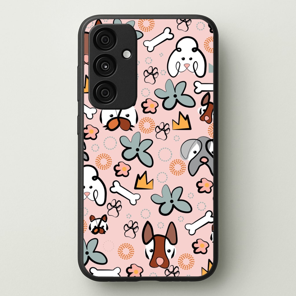 Bones and dogs - Dog Patterns Phone Case - Galaxy A35 / Standard
