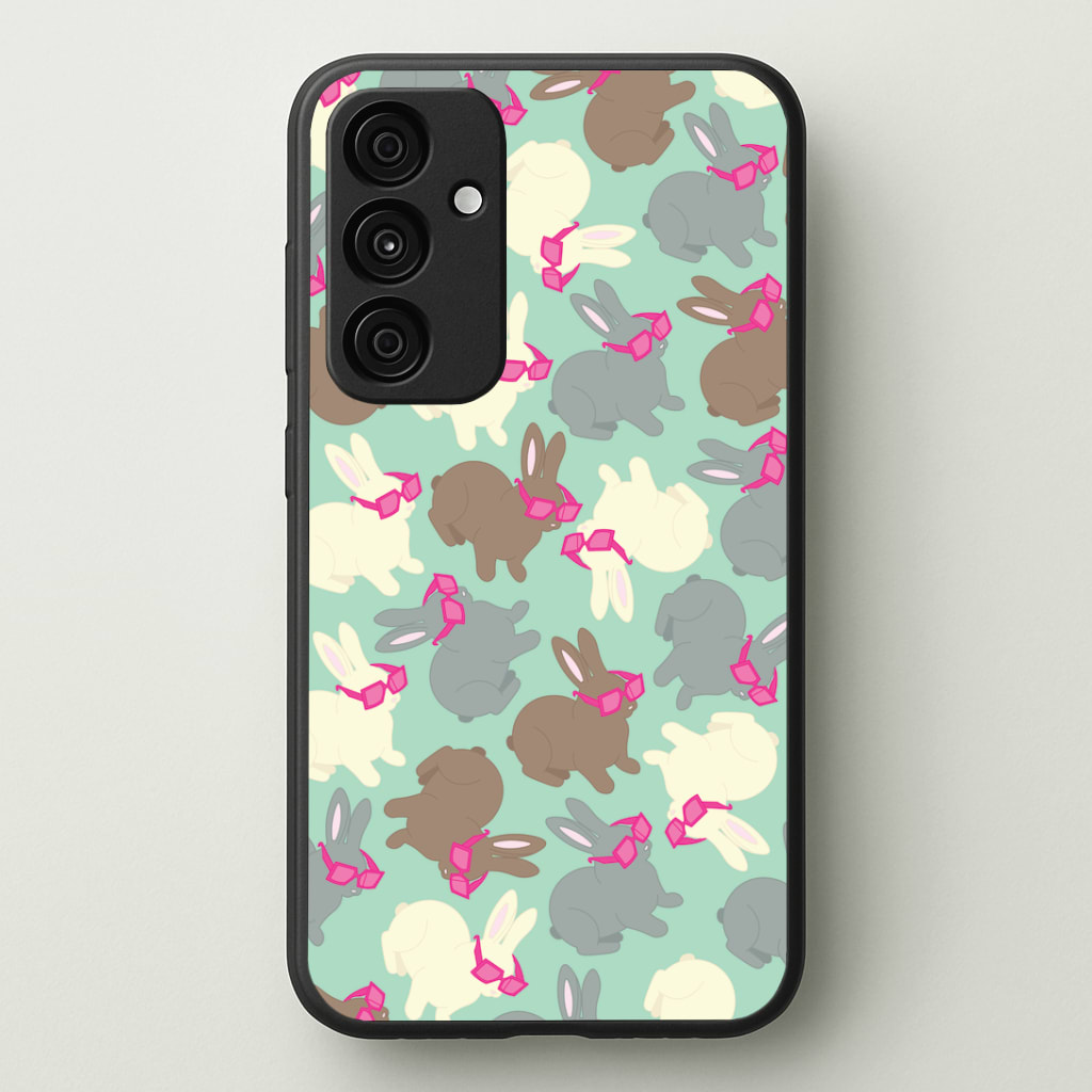 Bunny With Glasses Pattern Phone Case - Galaxy A35 / Standard