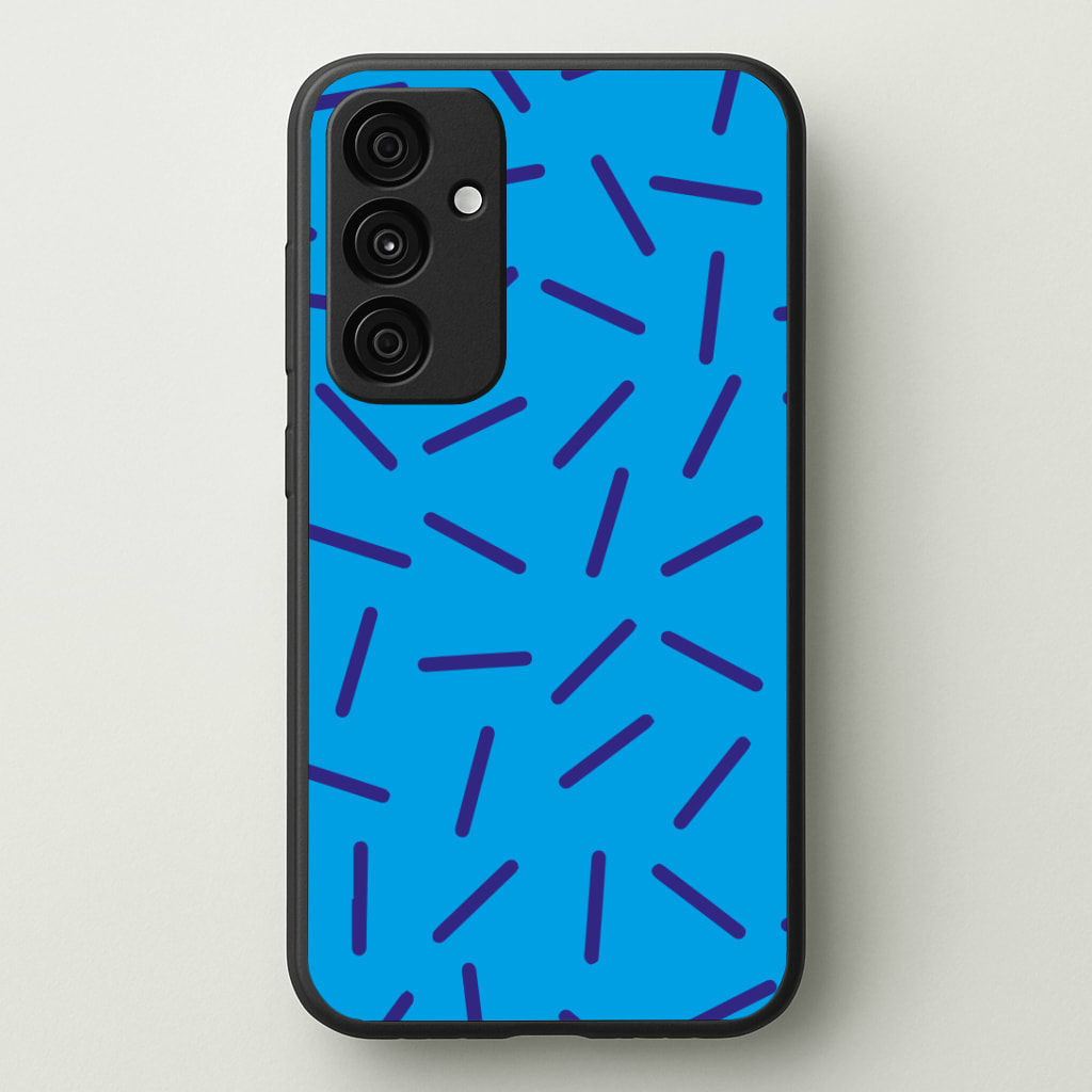 Blue Line Pattern - Eighties Phone Case - Galaxy A35 / Standard