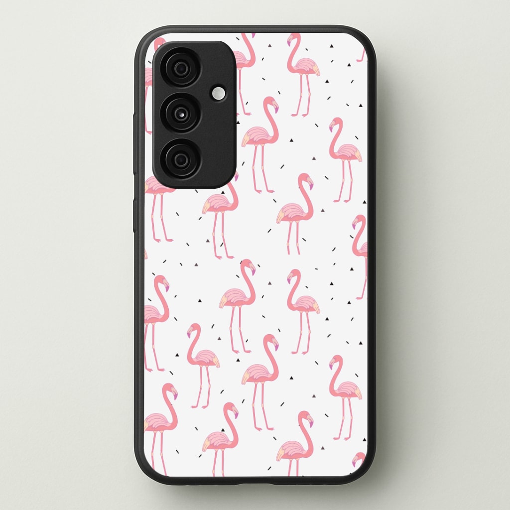 Pink Flamingo Pattern Phone Case - Galaxy A35 / Standard
