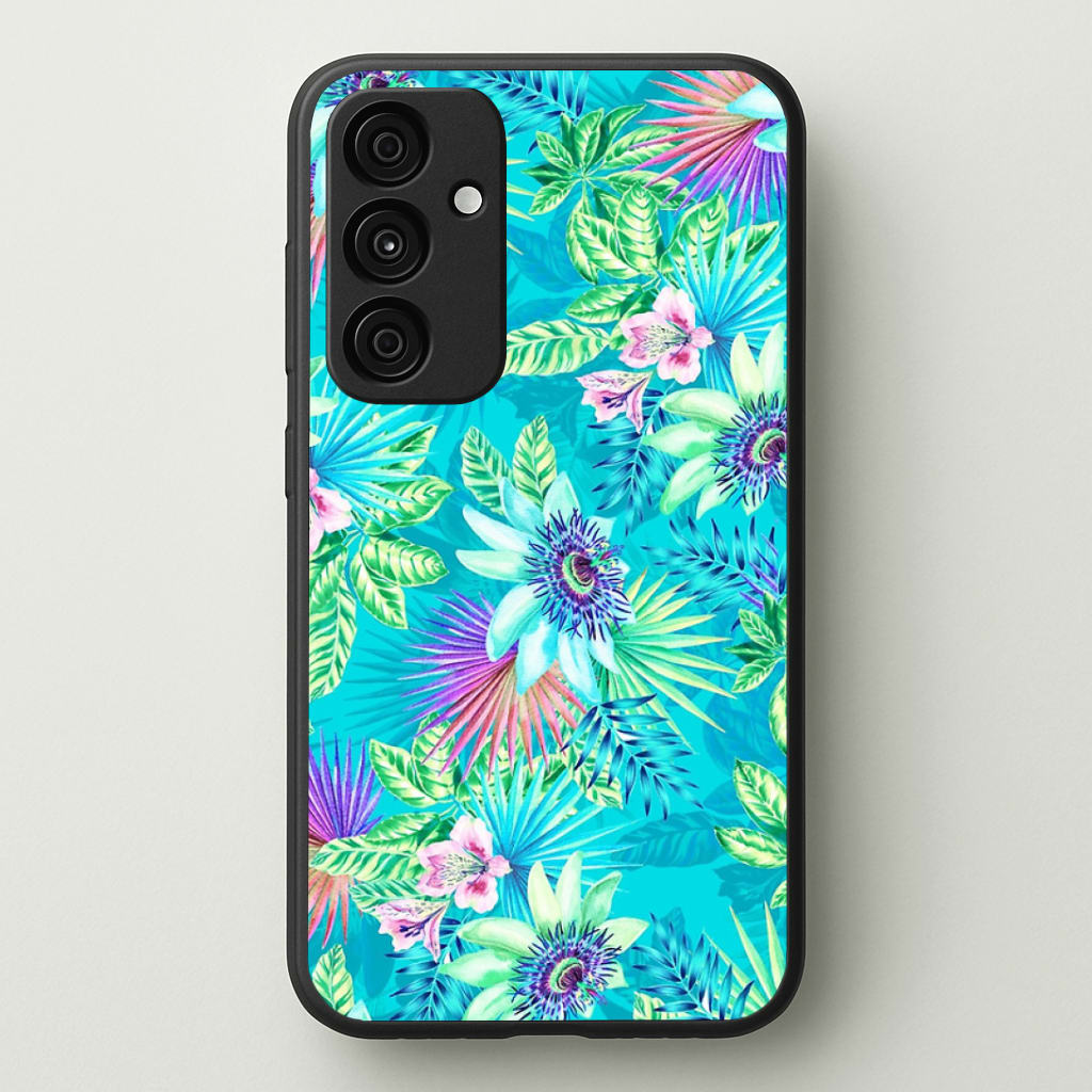 Blue Floral Pattern Phone Case - Galaxy A35 / Standard