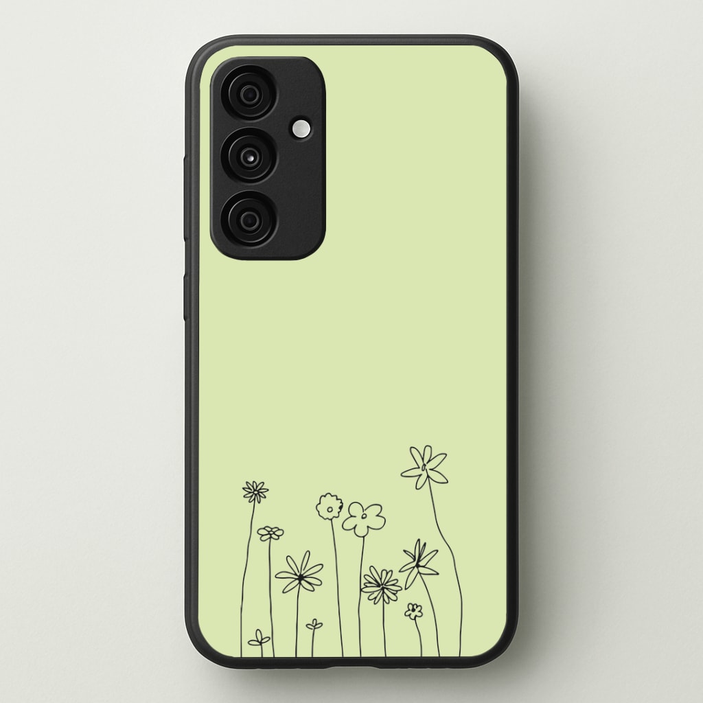 Floral Outline - Floral Phone Case - Galaxy A35 / Standard