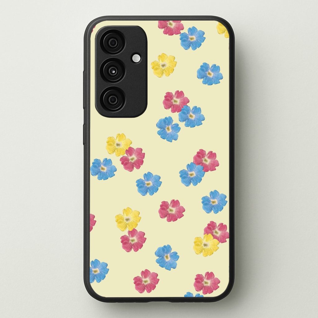 Pastel Pressed Flowers Pattern Phone Case - Galaxy A35 / Standard