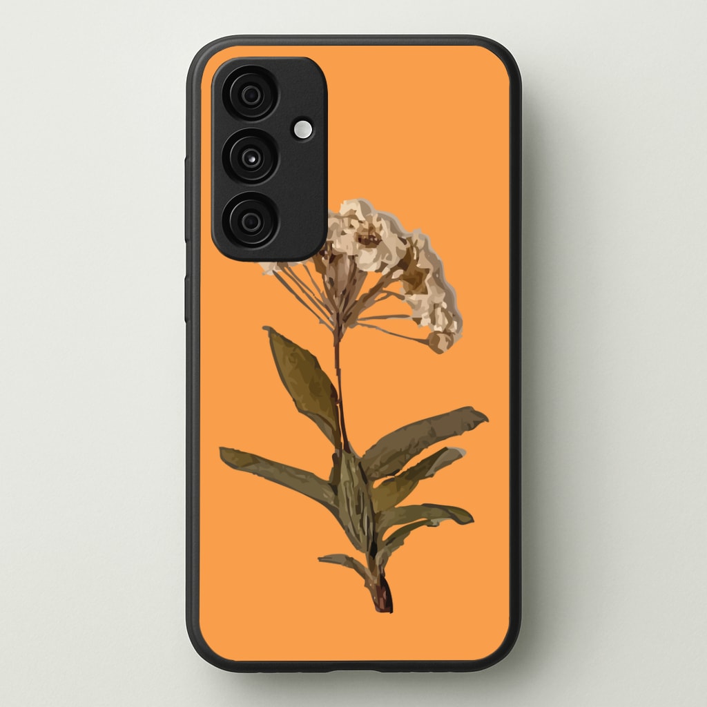 Bright Orange Pressed Flower Phone Case - Galaxy A35 / Standard