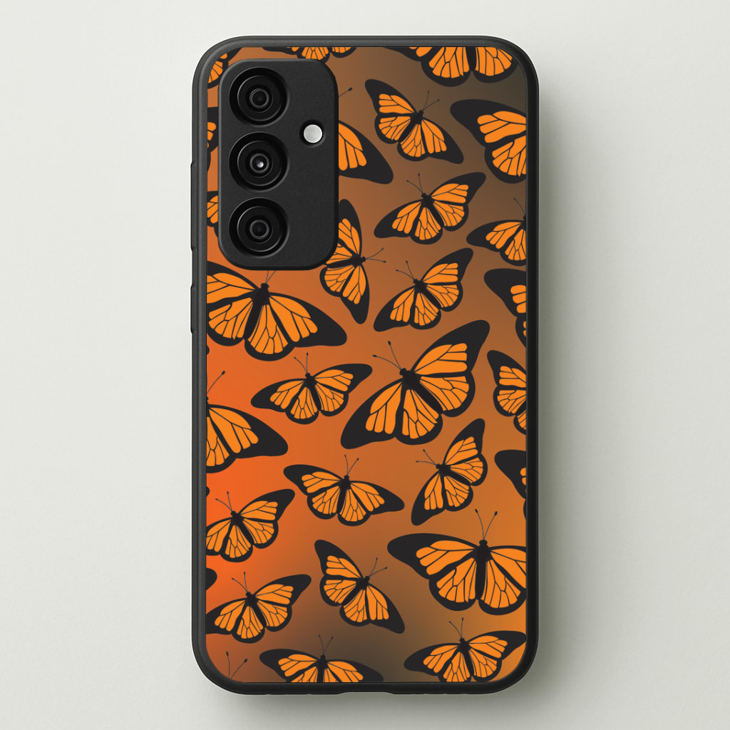 Orange Gradient Butterfly - Butterfly Patterns Phone Case - Galaxy A35 / Standard