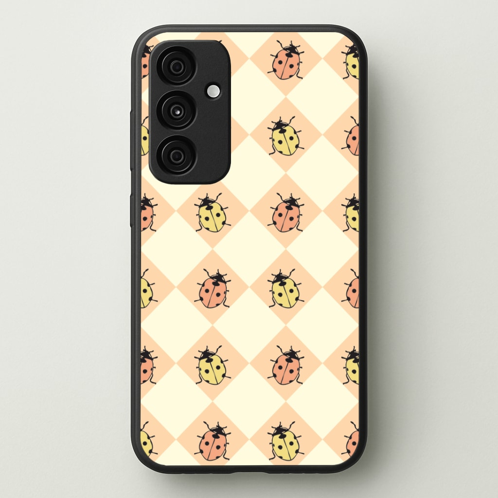 Argyle Ladybugs Pattern Phone Case - Galaxy A35 / Standard