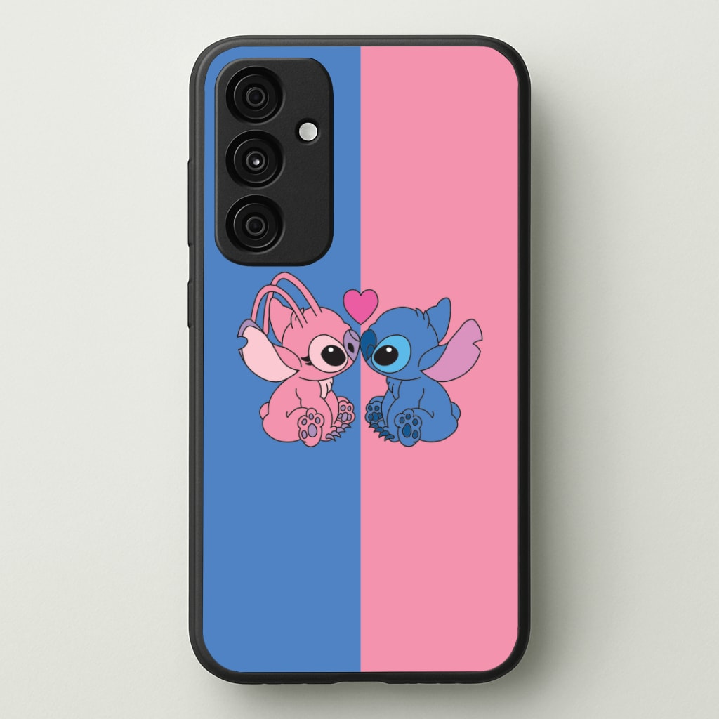 Angel And Blue Alien - Pink Alien Phone Case - Galaxy A35 / Standard