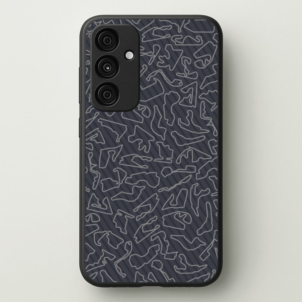Track Outlines Gray Phone Case - Galaxy A35 / Standard