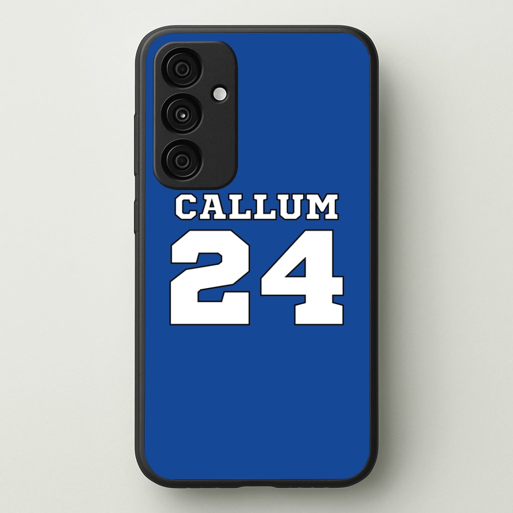 Dark Blue - Personalised Football Phone Case - Galaxy A35 / Standard