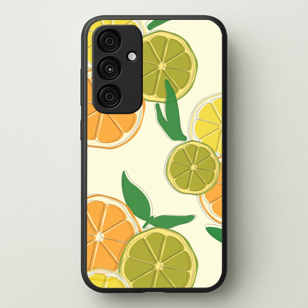 Oranges, Leomns And Limes - Fruit Patterns Phone Case - Galaxy A35 / Standard