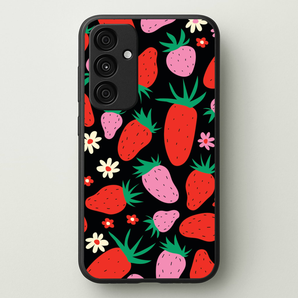 Abstract Strawberries Pattern Phone Case - Galaxy A35 / Standard