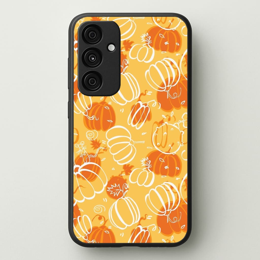 Drawn Pumpkin Pattern Phone Case - Galaxy A35 / Standard