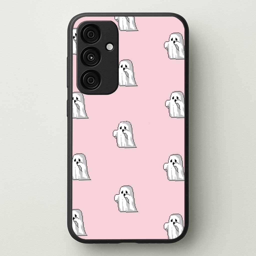 Pastel Pixel Ghost Halloween Phone Case - Galaxy A35 / Standard