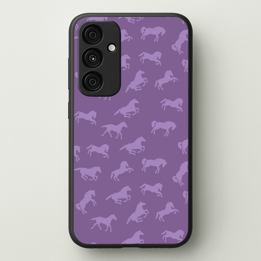 Purple Horse Pattern - Horses Phone Case - Galaxy A35 / Standard