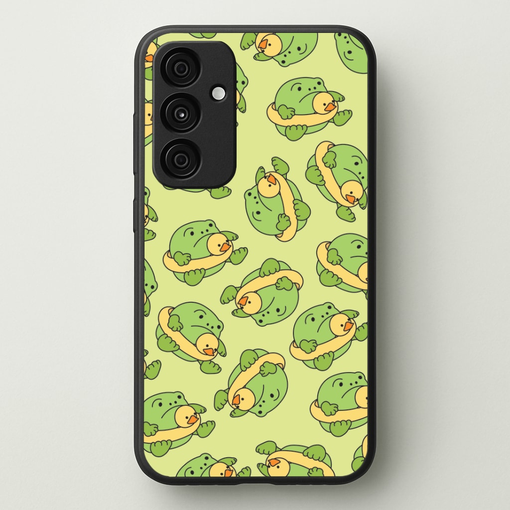 Frog Pattern - Plushy Phone Case - Galaxy A35 / Standard