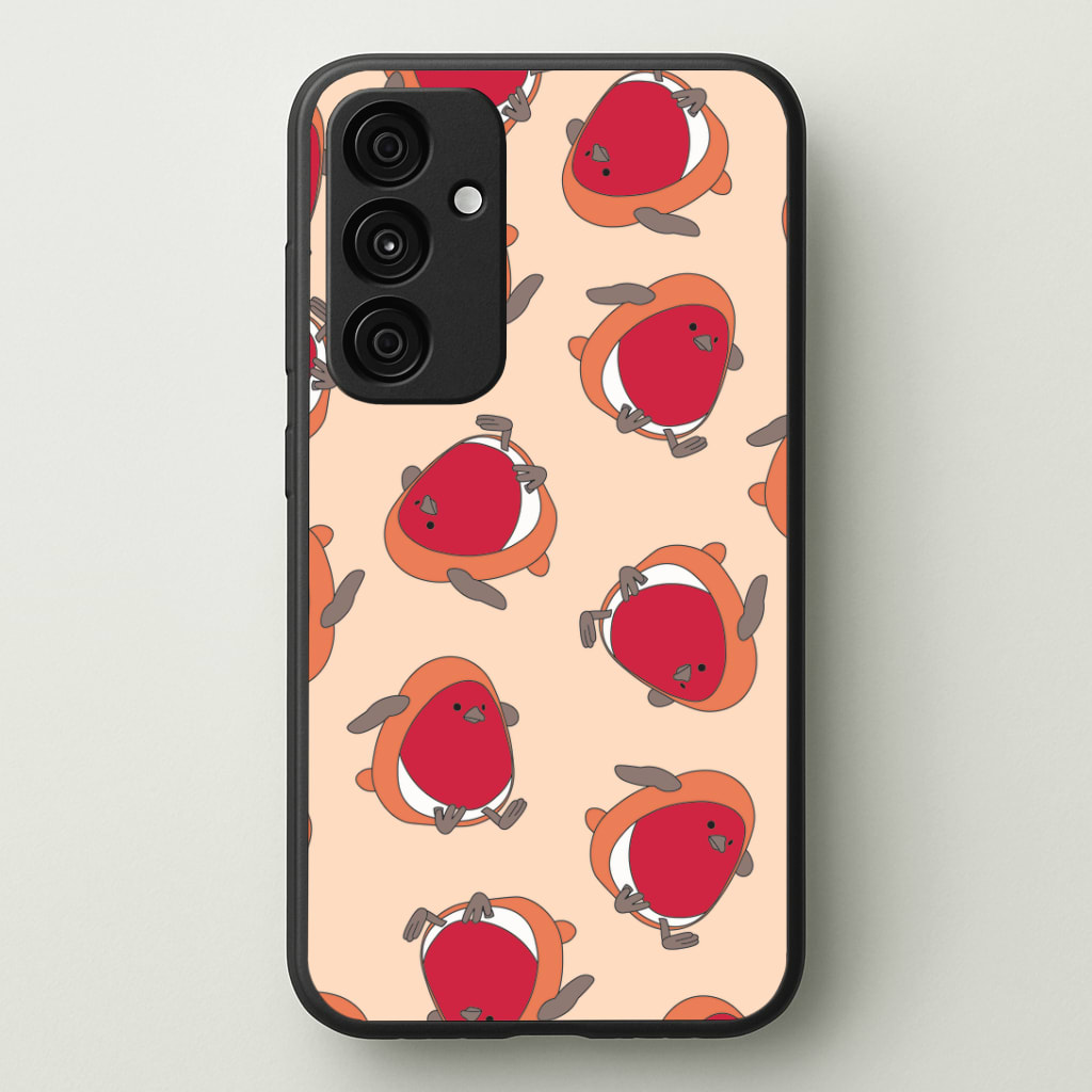 Christmas Robin Plush Pattern Phone Case - Galaxy A35 / Standard