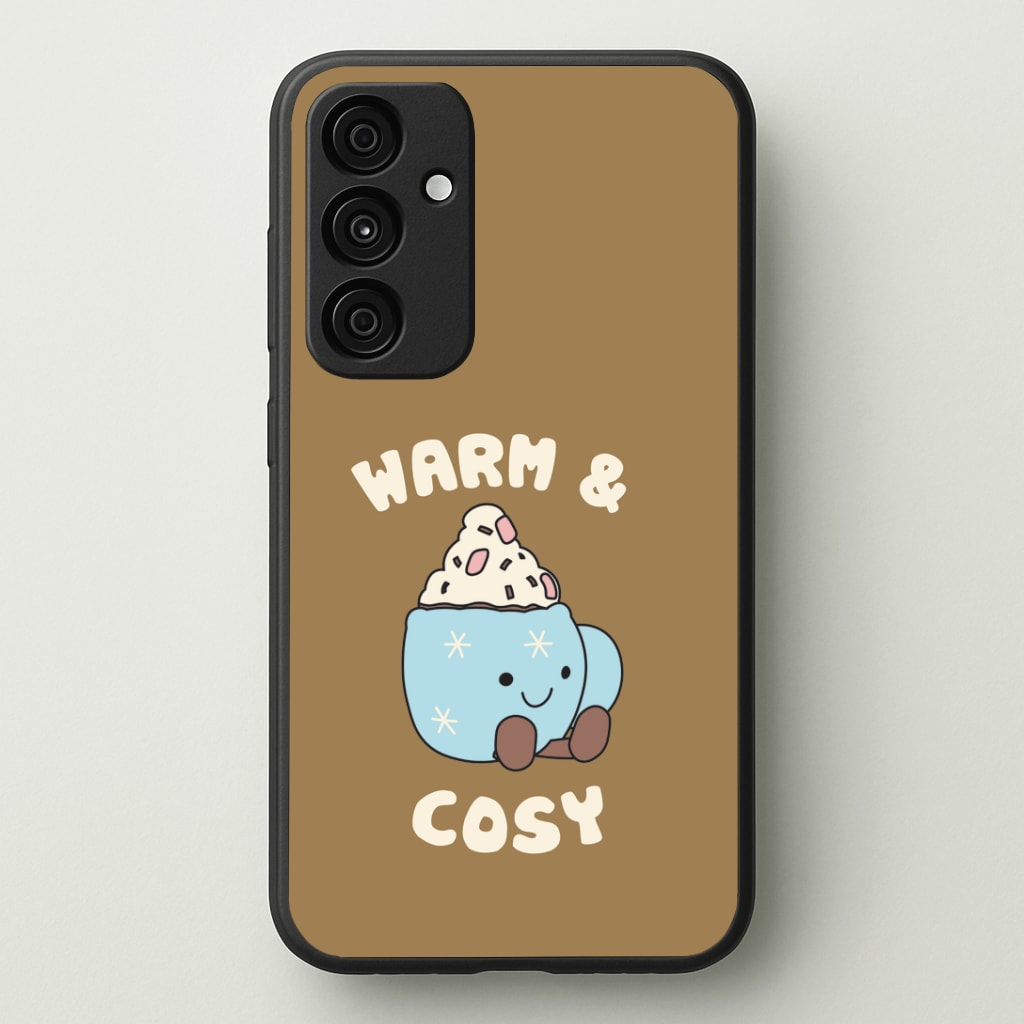 Hot Cocoa Plush Quote Phone Case - Galaxy A35 / Standard