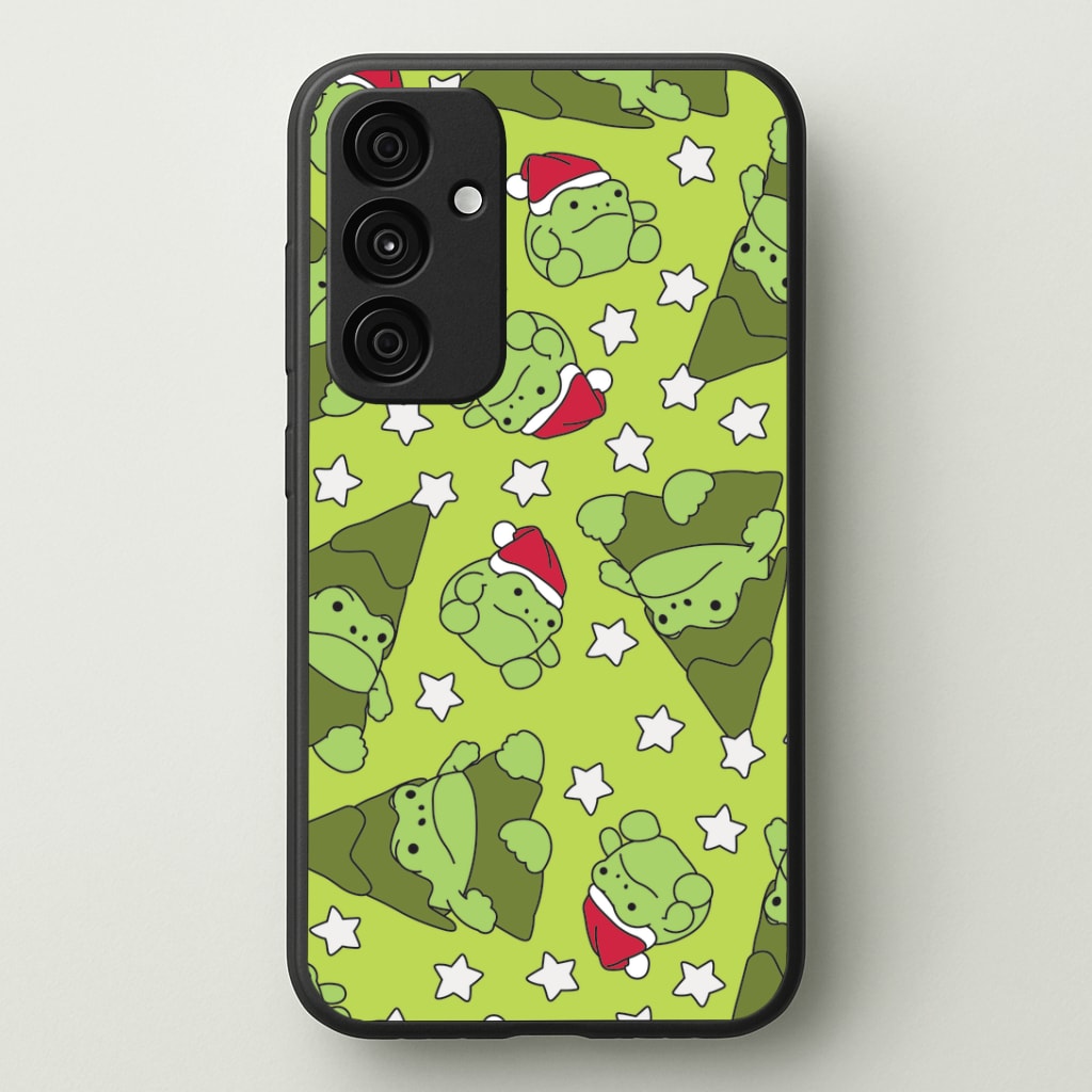 Christmas Frogs And Stars Plush Pattern Phone Case - Galaxy A35 / Standard