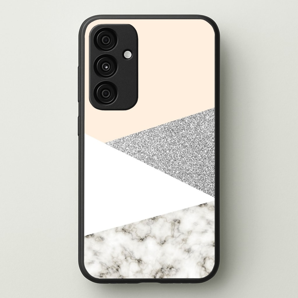 Abstract Marble and Silver Pattern Phone Case - Galaxy A35 / Standard