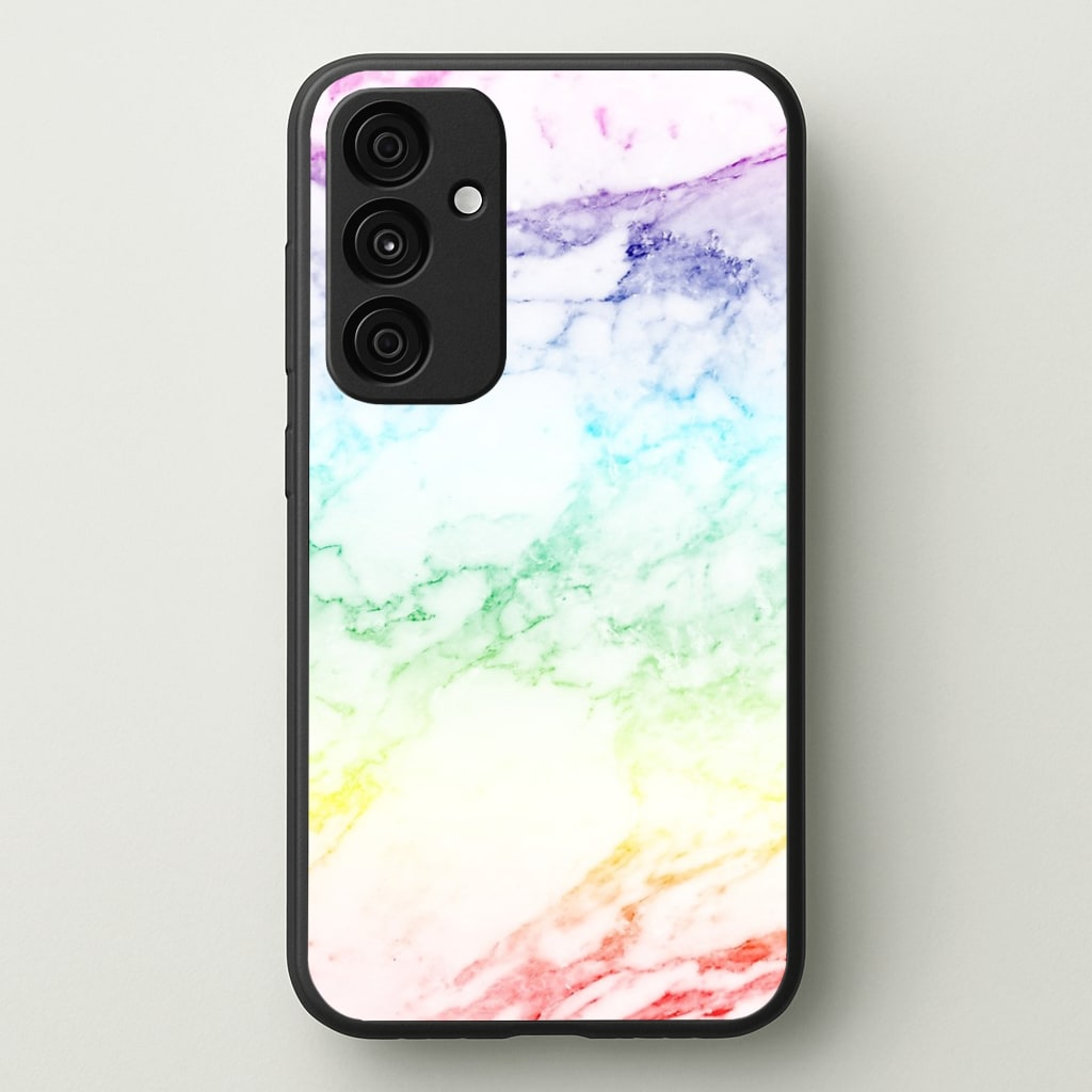 Rainbow Streak Marble Pattern Phone Case - Galaxy A35 / Standard