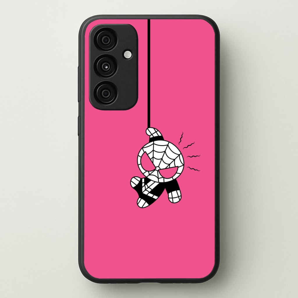 Pink Hanging Spider Hero Phone Case - Galaxy A35 / Standard