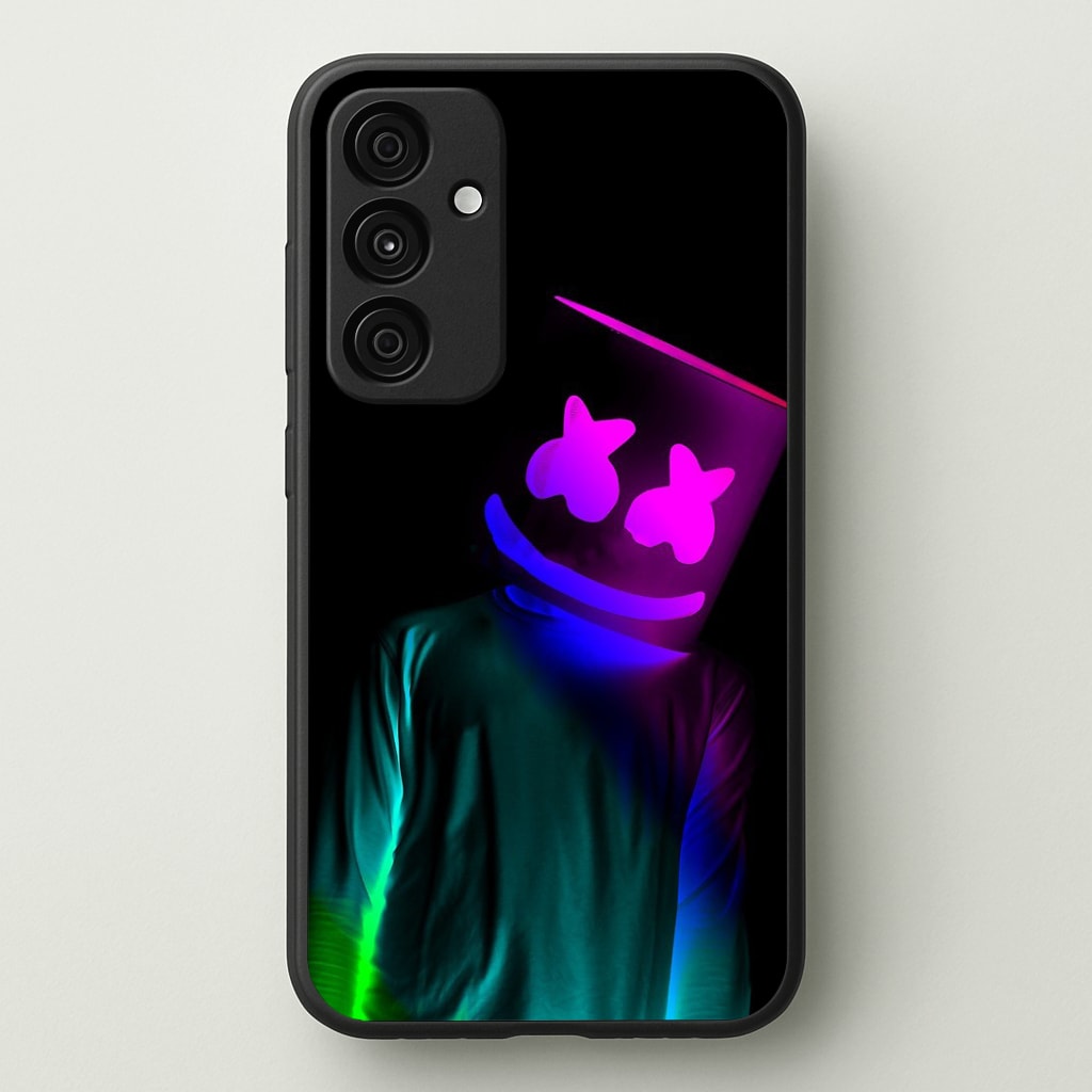 White Helmet DJ In Lights Phone Case - Galaxy A35 / Standard