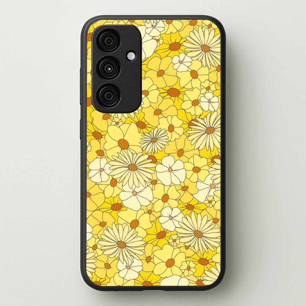 Yellow Flower Pattern - Mothers Day Phone Case - Galaxy A35 / Standard