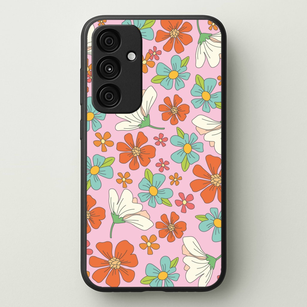 Pink Flower Pattern - Mothers Day Phone Case - Galaxy A35 / Standard