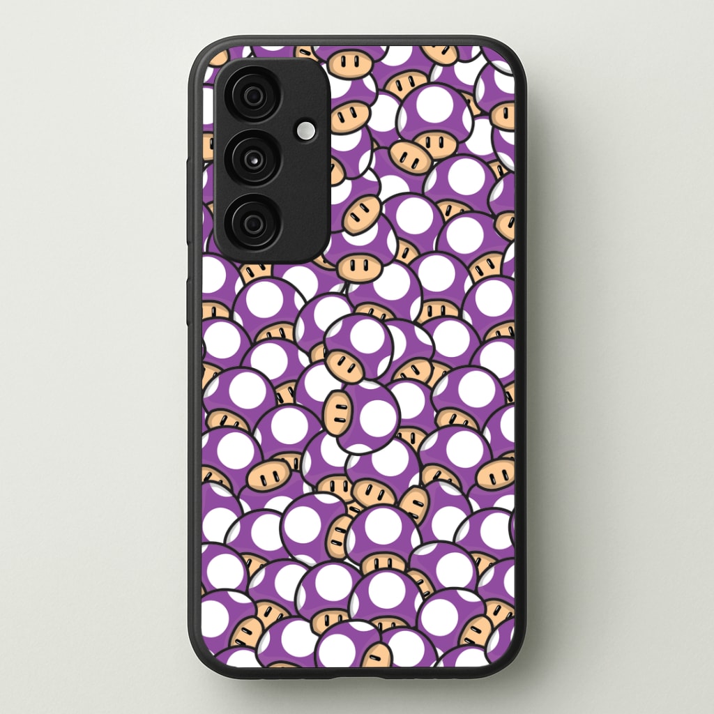 Mushroom Pattern - Purple Phone Case - Galaxy A35 / Standard