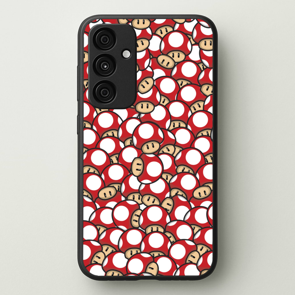 Mushroom Pattern - Red Phone Case - Galaxy A35 / Standard