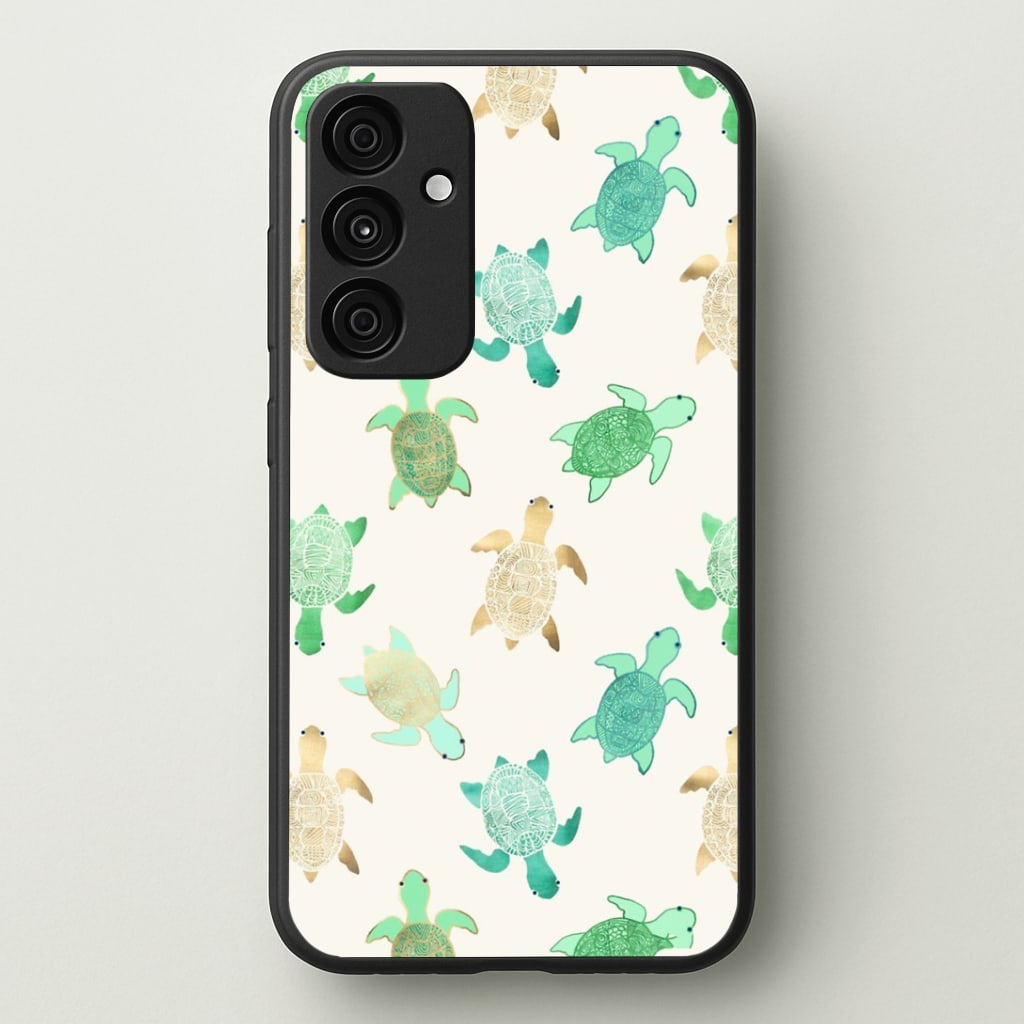 Gilded Jade & Mint Turtles Phone Case - Galaxy A35 / Standard