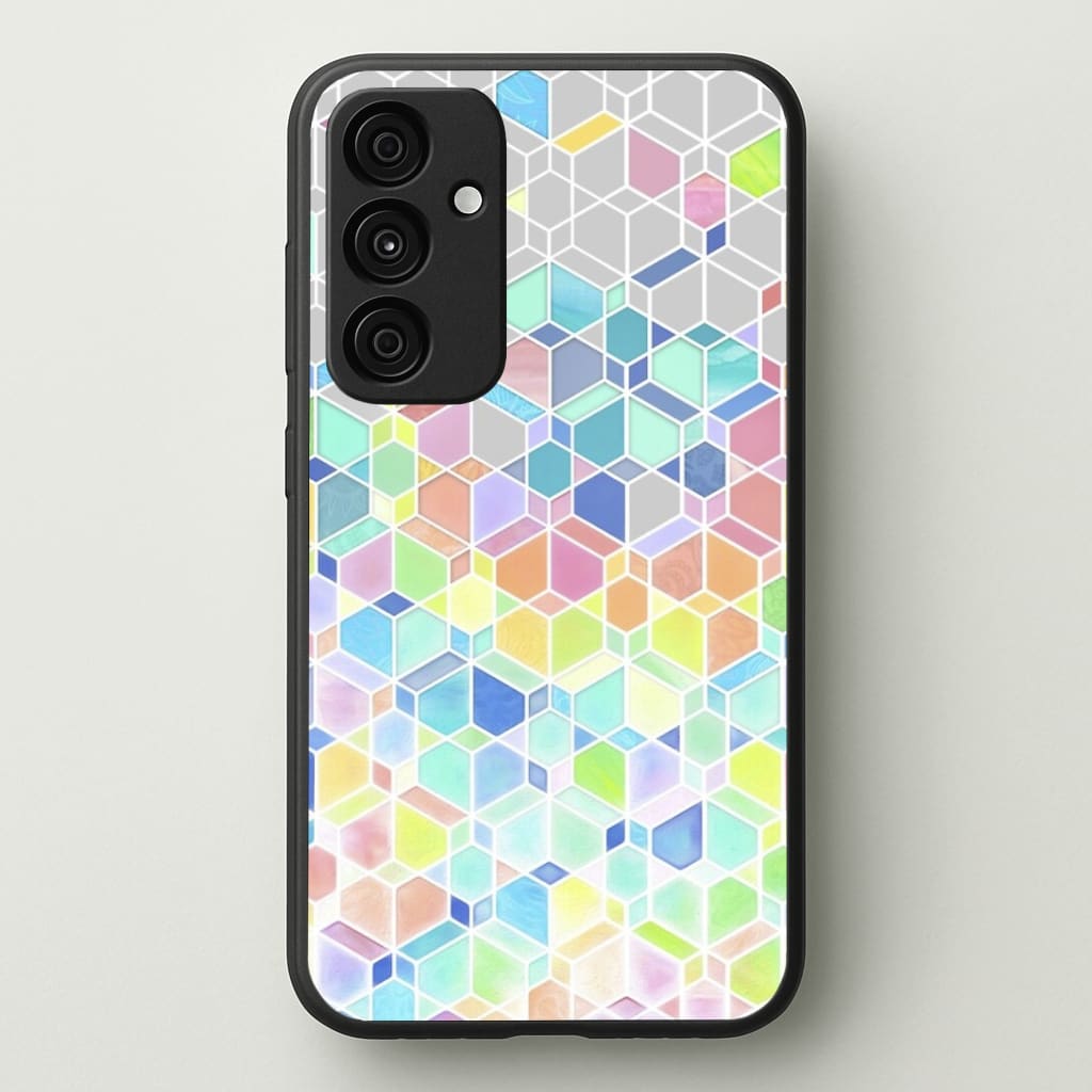 Bright Hexagon Pattern Phone Case - Galaxy A35 / Standard