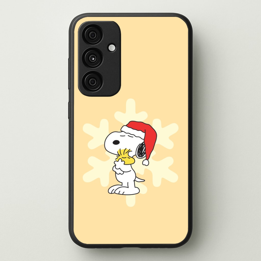 Christmas Cartoon Beagle And Bird Phone Case - Galaxy A35 / Standard