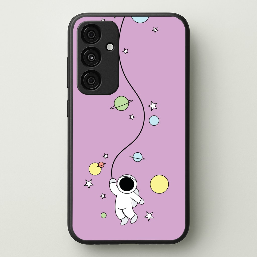 Cute Hanging Astronaut Phone Case - Galaxy A35 / Standard