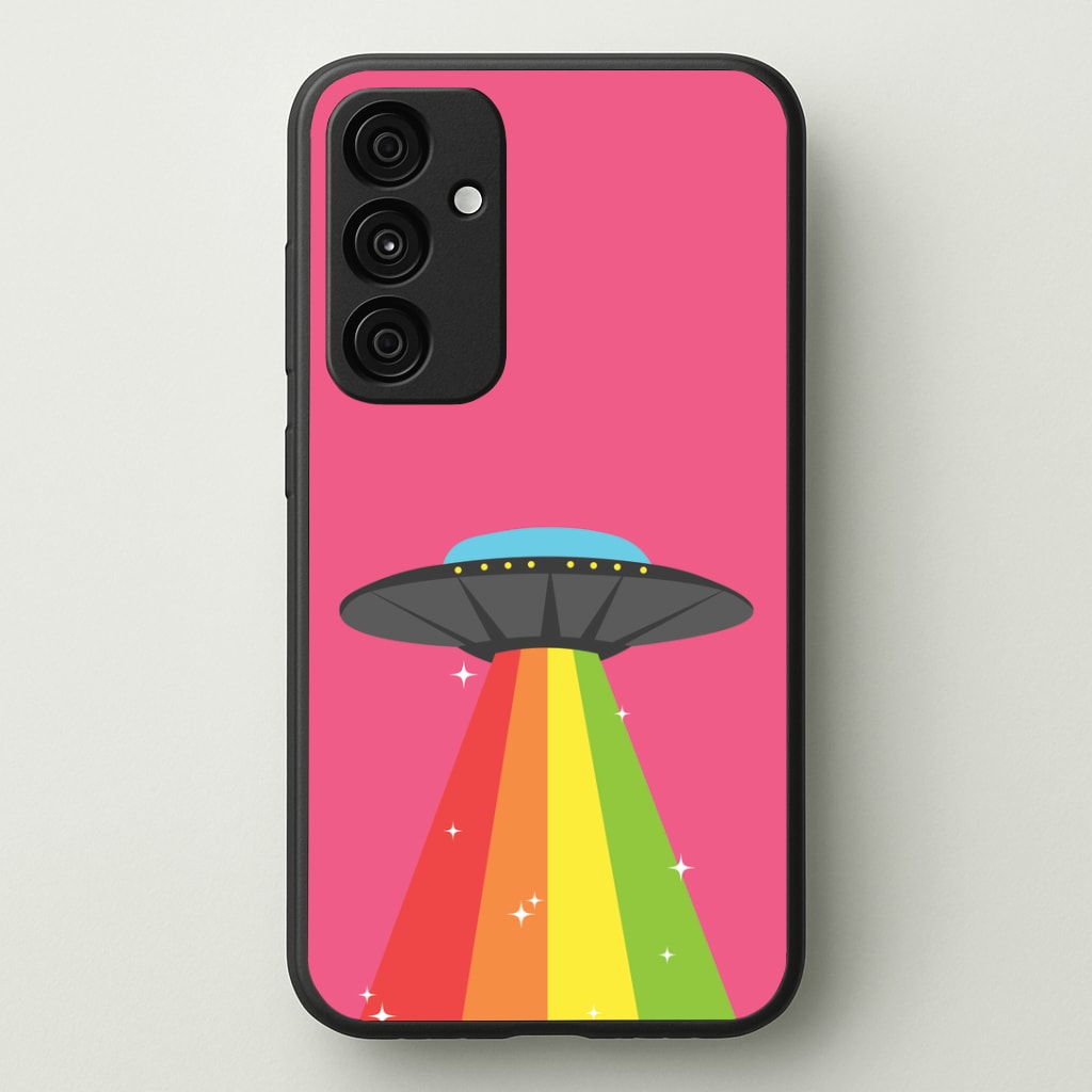 Rainbow Alien Spaceship Phone Case - Galaxy A35 / Standard