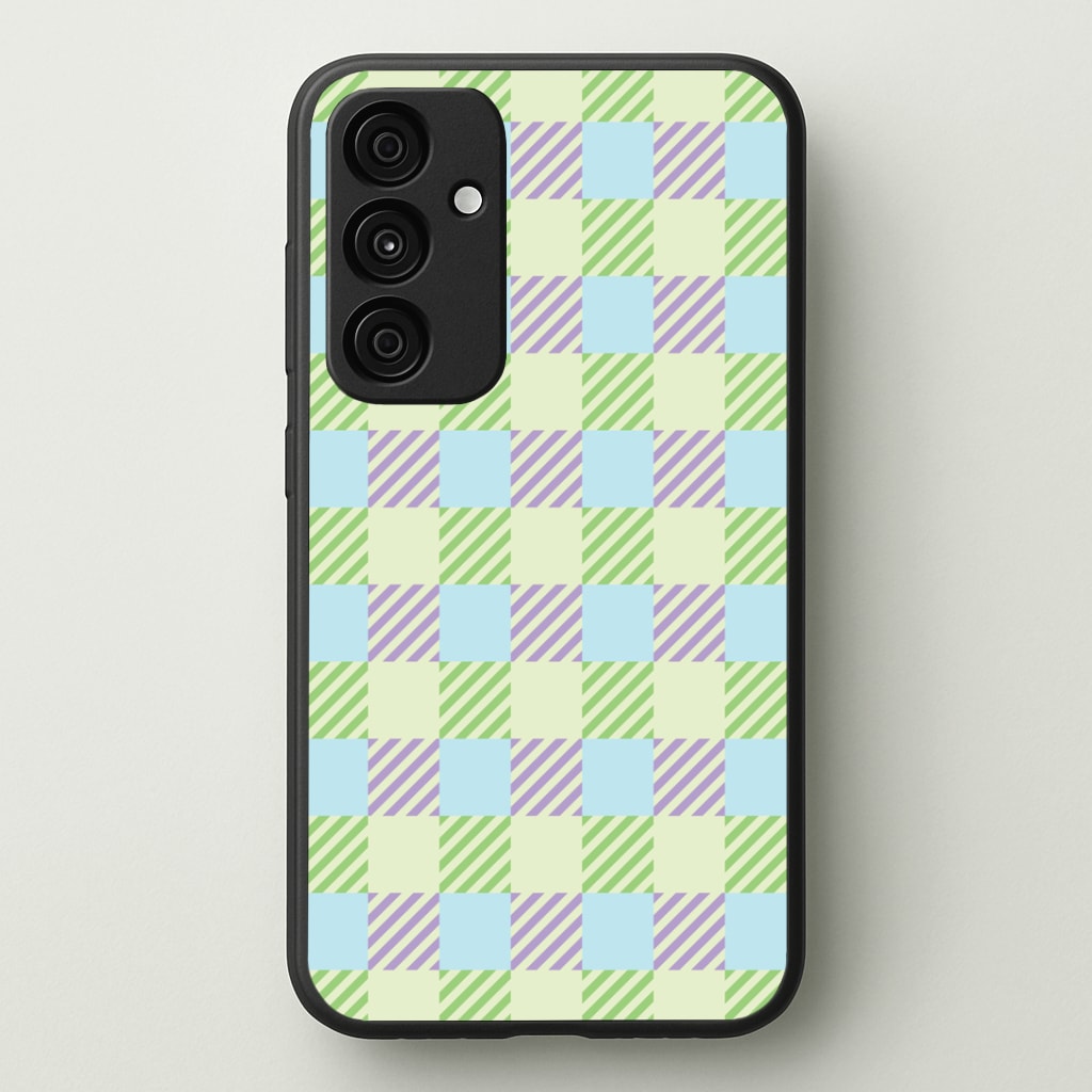 Green And Purple Checkered Phone Case - Galaxy A35 / Standard