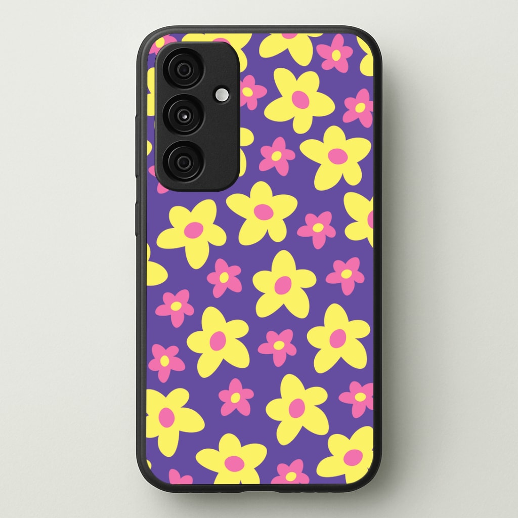 Purple Abstract Floral Pattern Phone Case - Galaxy A35 / Standard