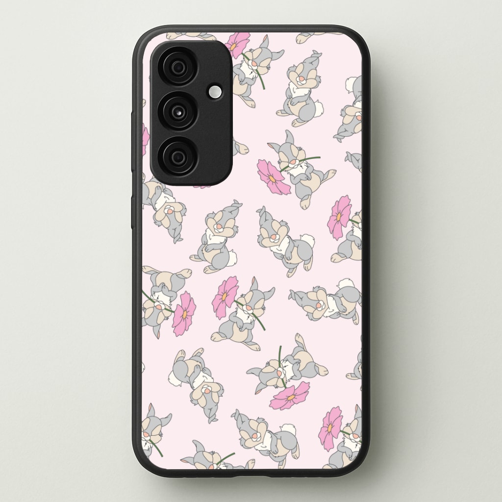 Cute bunny And Flowers Pattern Phone Case - Galaxy A35 / Standard