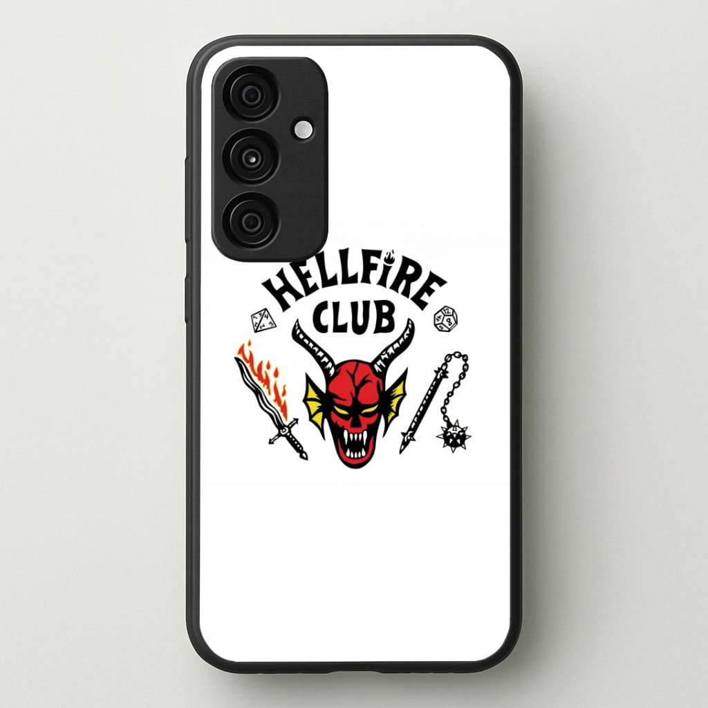 Hellfire Logo - White Phone Case - Galaxy A35 / Standard