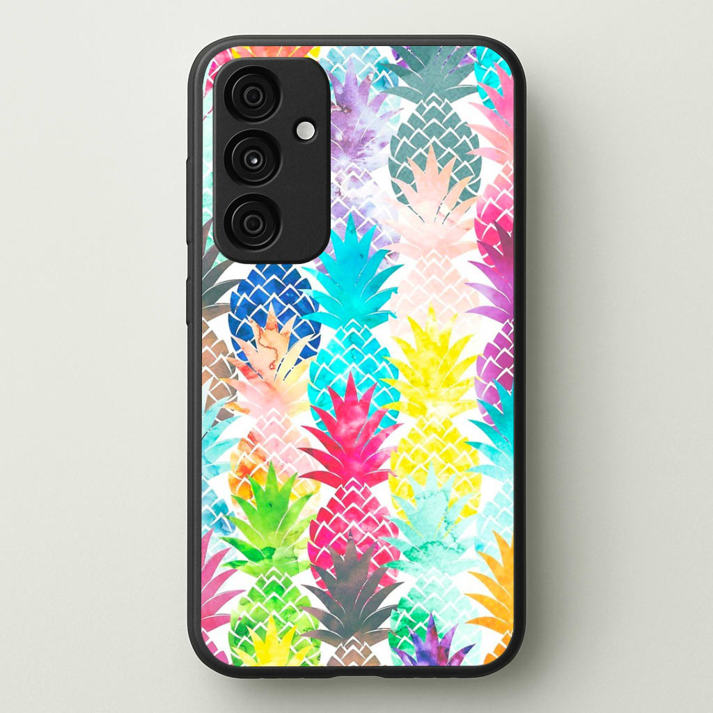 Watercolour Pineapple Pattern Phone Case - Galaxy A35 / Standard