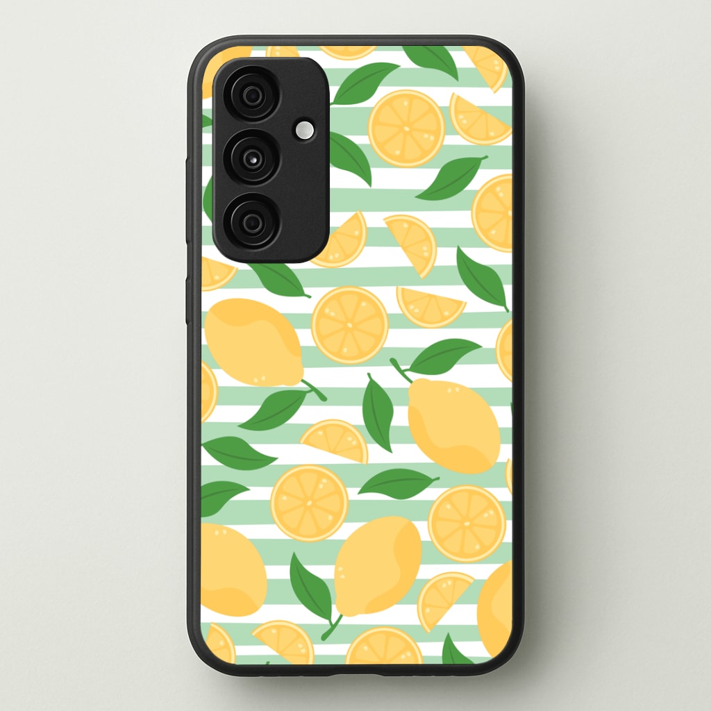 Lemons Pattern - Summer Phone Case - Galaxy A35 / Standard