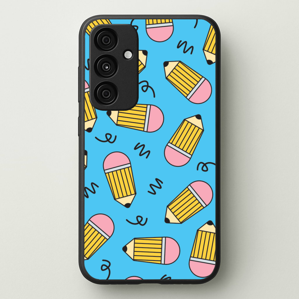 Pencils And Scribbles Pattern Phone Case - Galaxy A35 / Standard
