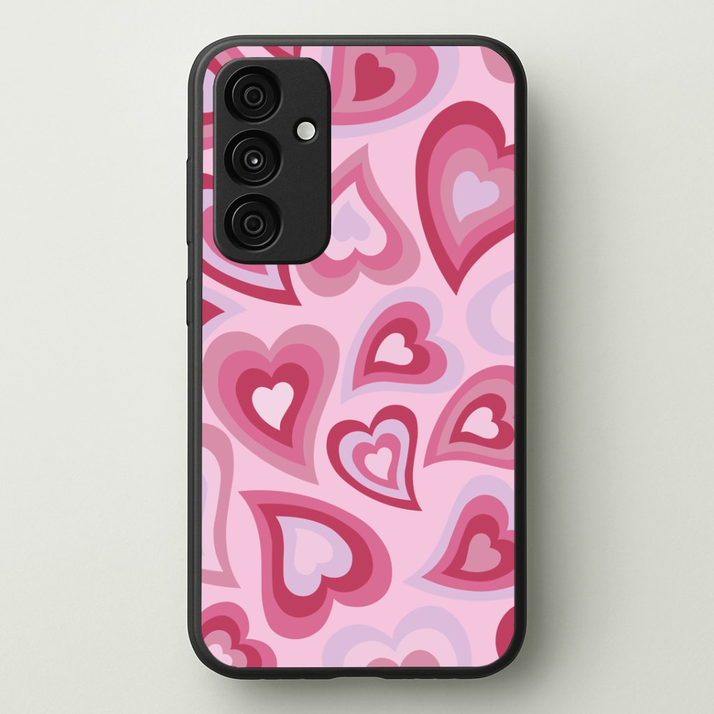 Pink Hearts - Trippy Patterns Phone Case - Galaxy A35 / Standard