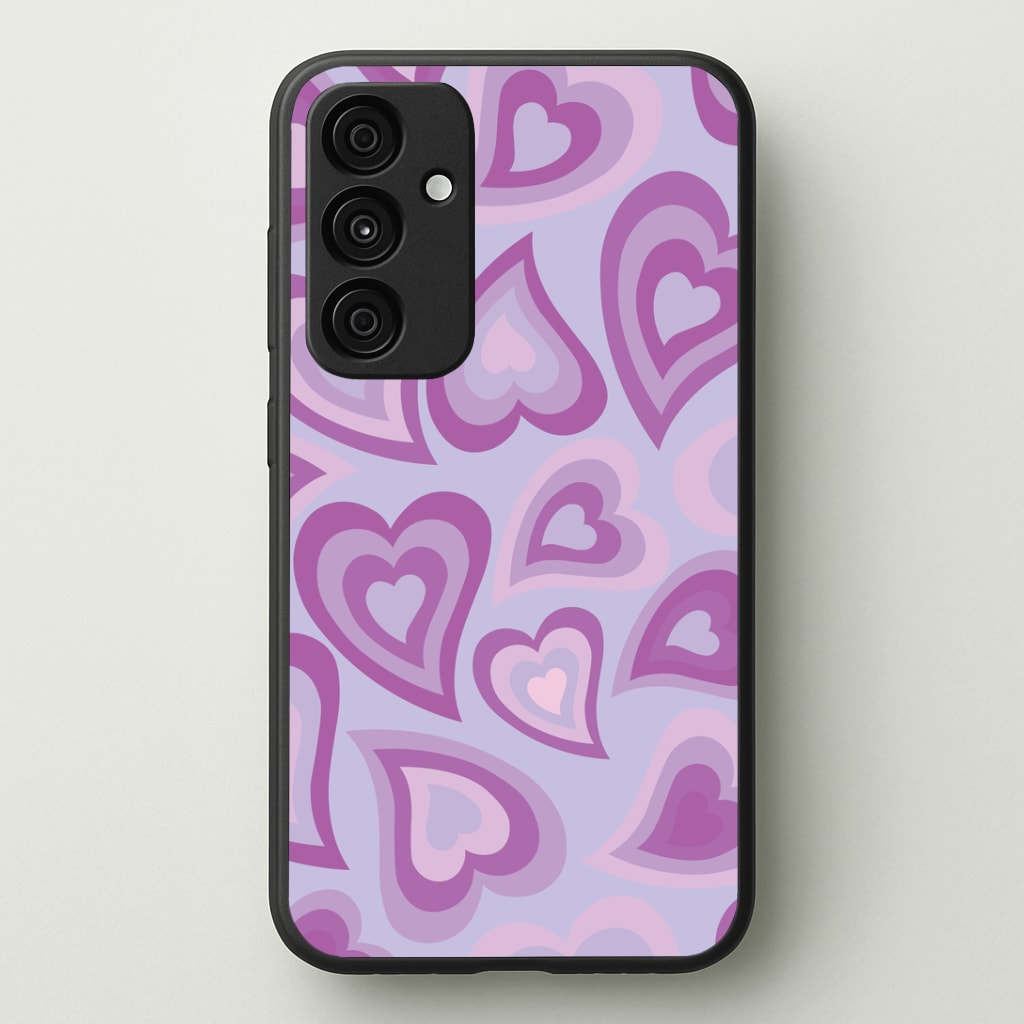 Purple Hearts - Trippy Patterns Phone Case - Galaxy A35 / Standard